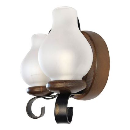 Brilagi - Sienas lampa ROATA APLICA 2xE14/40W/230V dižskābardis/rieksts