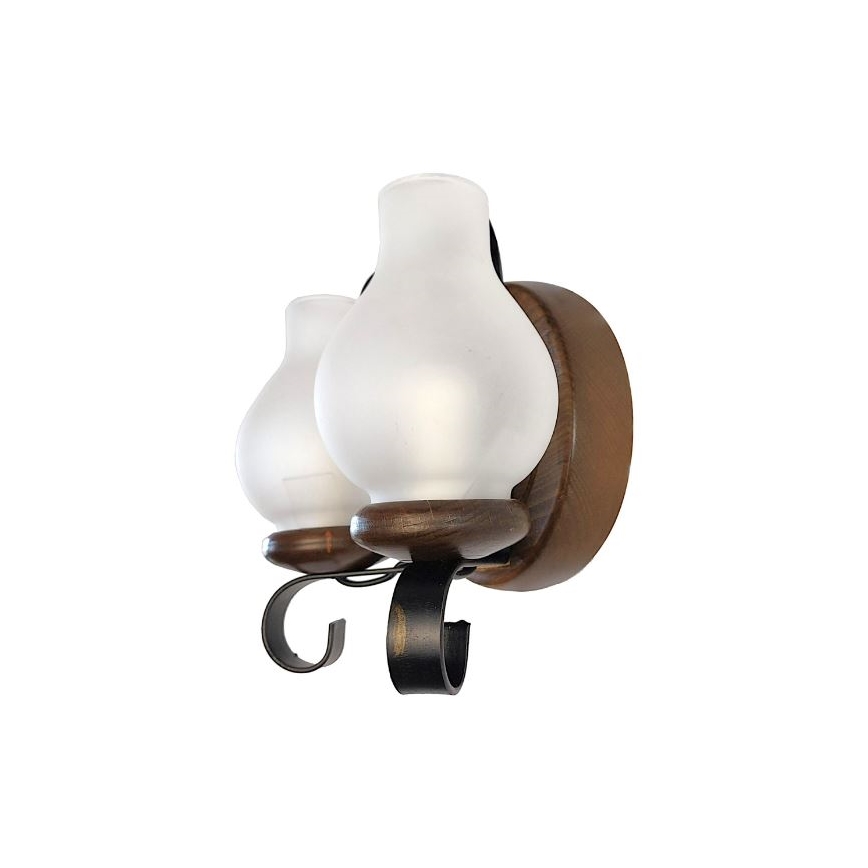 Brilagi - Sienas lampa ROATA APLICA 2xE14/40W/230V dižskābardis/rieksts