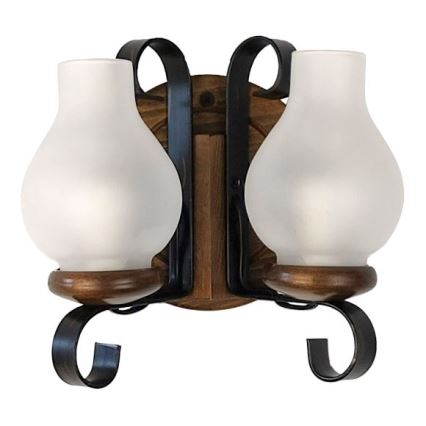 Brilagi - Sienas lampa ROATA APLICA 2xE14/40W/230V dižskābardis/rieksts