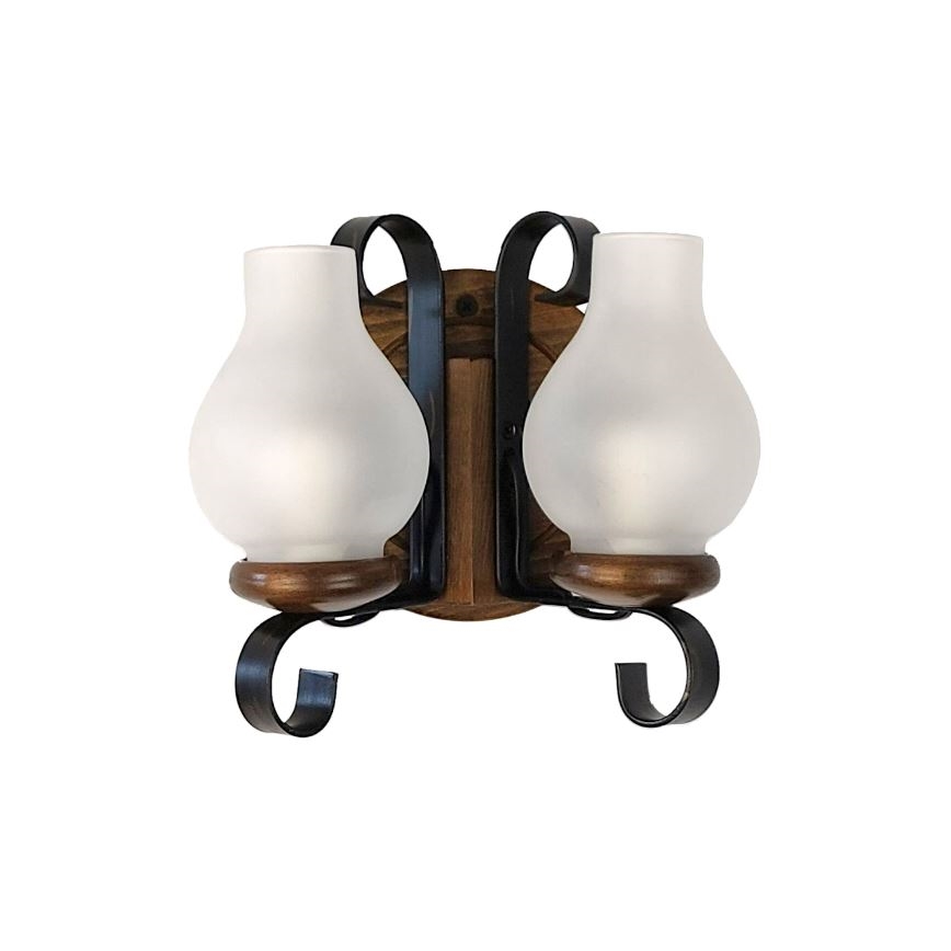 Brilagi - Sienas lampa ROATA APLICA 2xE14/40W/230V dižskābardis/rieksts