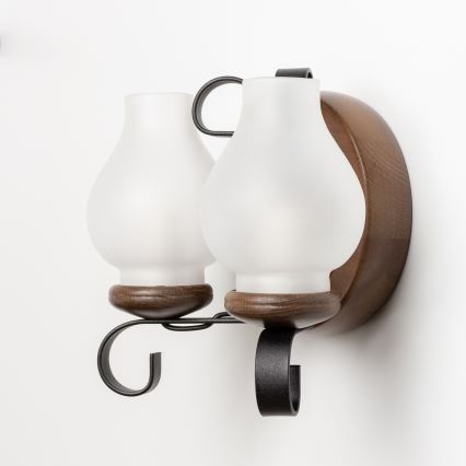 Brilagi - Sienas lampa ROATA APLICA 2xE14/40W/230V dižskābardis/rieksts