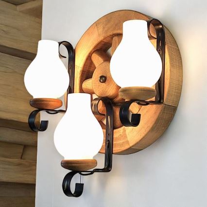 Brilagi - Sienas lampa ROATA APLICA 3xE14/40W/230V dižskābardis