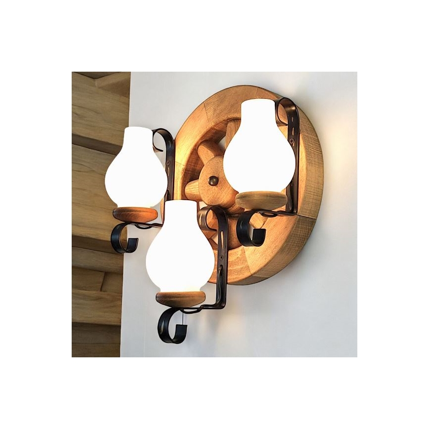 Brilagi - Sienas lampa ROATA APLICA 3xE14/40W/230V dižskābardis
