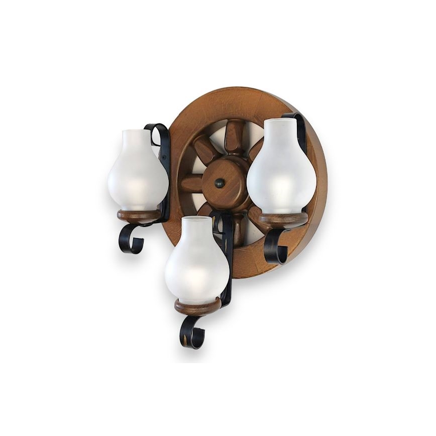 Brilagi - Sienas lampa ROATA APLICA 3xE14/40W/230V dižskābardis/rieksts