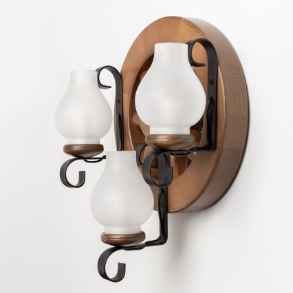 Brilagi - Sienas lampa ROATA APLICA 3xE14/40W/230V dižskābardis/rieksts