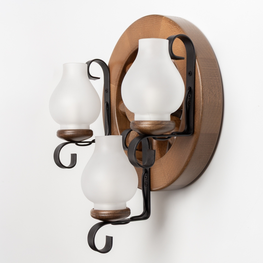 Brilagi - Sienas lampa ROATA APLICA 3xE14/40W/230V dižskābardis/rieksts