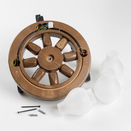 Brilagi - Sienas lampa ROATA APLICA 3xE14/40W/230V dižskābardis/rieksts