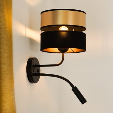 Brilagi - Sienas lampa ROYAL 1xE27/15W/230V + 1xG9/3W melna/zelta
