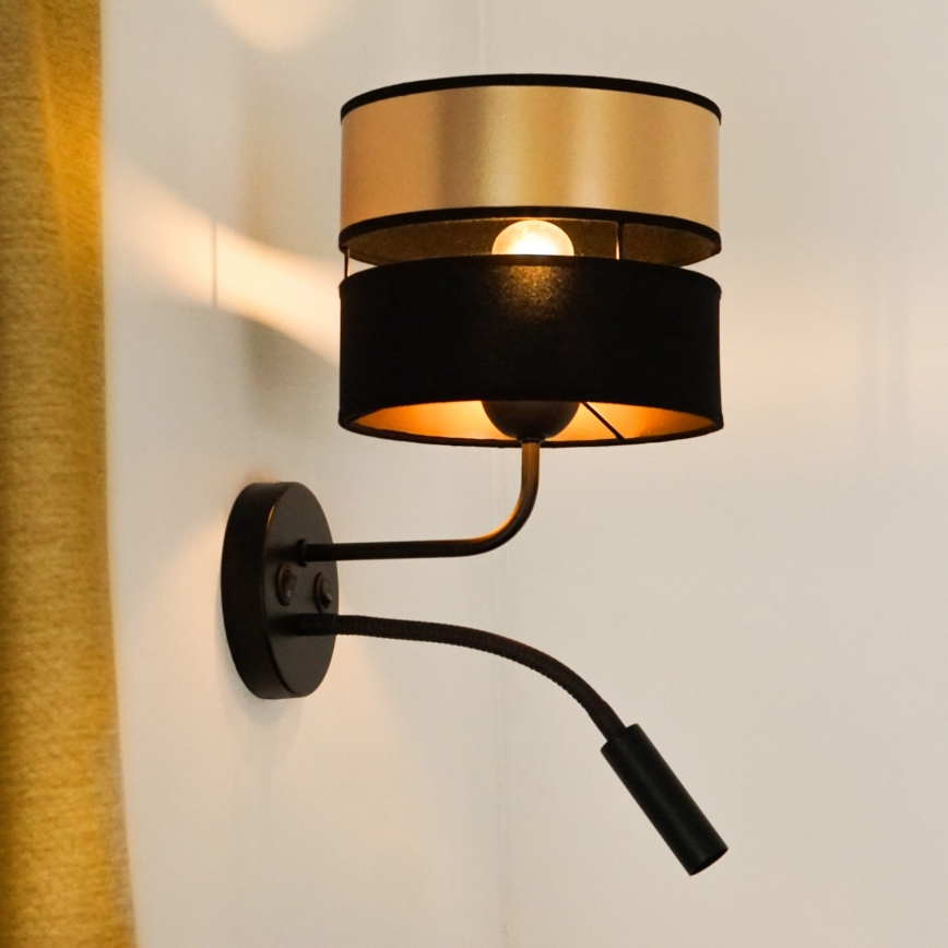 Brilagi - Sienas lampa ROYAL 1xE27/15W/230V + 1xG9/3W melna/zelta