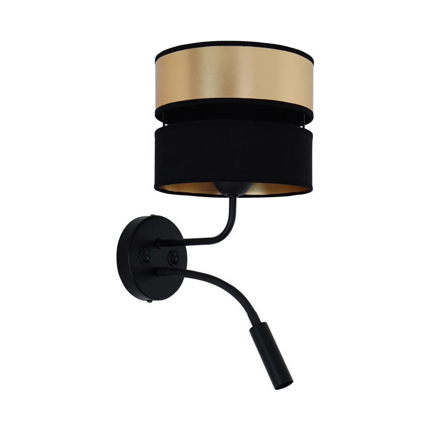 Brilagi - Sienas lampa ROYAL 1xE27/15W/230V + 1xG9/3W melna/zelta