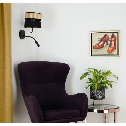 Brilagi - Sienas lampa ROYAL 1xE27/15W/230V + 1xG9/3W melna/zelta