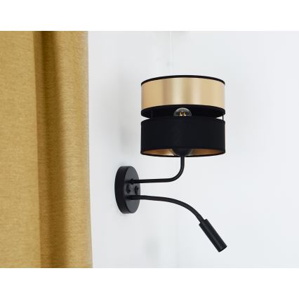 Brilagi - Sienas lampa ROYAL 1xE27/15W/230V + 1xG9/3W melna/zelta