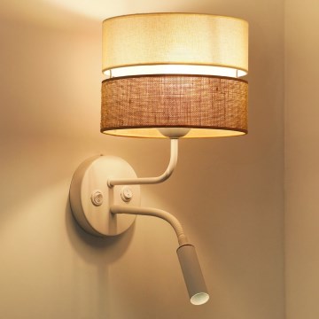 Brilagi - Sienas lampa ROYAL YUTE 1xE27/15W/230V + 1xG9/6W bēša/krēmkrāsa/balta