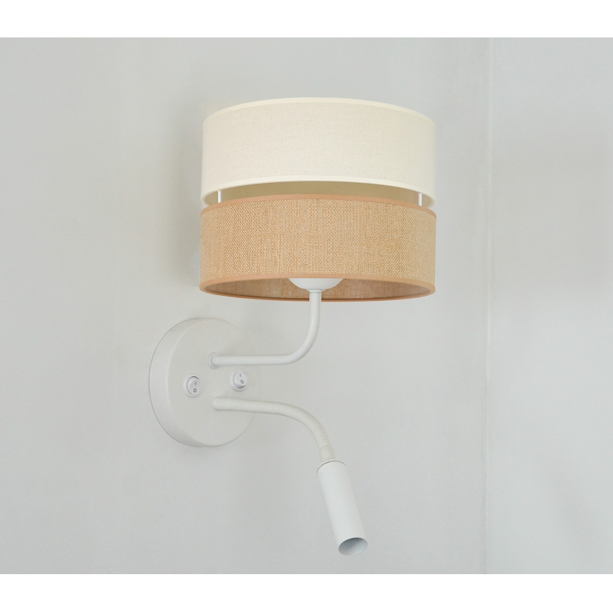 Brilagi - Sienas lampa ROYAL YUTE 1xE27/15W/230V + 1xG9/6W bēša/krēmkrāsa/balta
