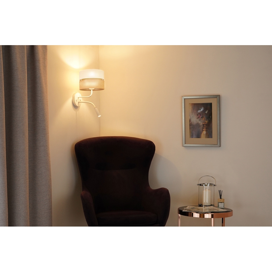 Brilagi - Sienas lampa ROYAL YUTE 1xE27/15W/230V + 1xG9/6W bēša/krēmkrāsa/balta