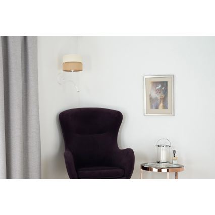 Brilagi - Sienas lampa ROYAL YUTE 1xE27/15W/230V + 1xG9/6W bēša/krēmkrāsa/balta