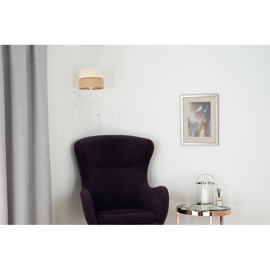 Brilagi - Sienas lampa ROYAL YUTE 1xE27/15W/230V + 1xG9/6W bēša/krēmkrāsa/balta