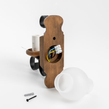 Brilagi - Sienas lampa RUSTIC 1xE14/40W/230V dižskābardis