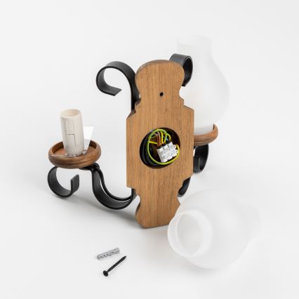 Brilagi - Sienas lampa RUSTIC 2xE14/40W/230V dižskābardis