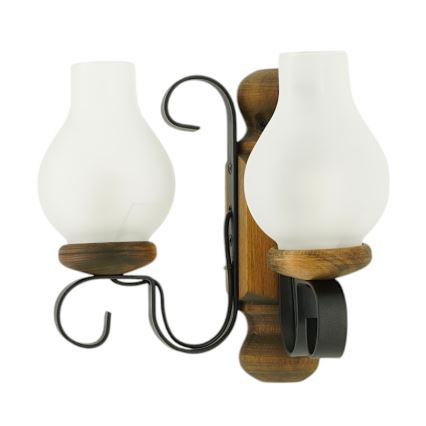 Brilagi - Sienas lampa RUSTIC 2xE14/40W/230V dižskābardis/rieksts