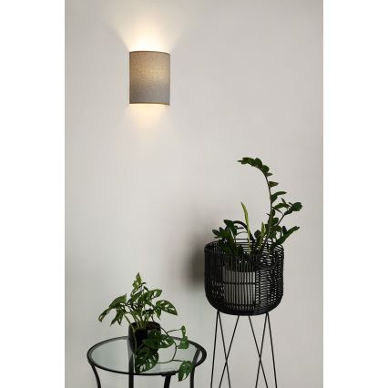 Brilagi - Sienas lampa SEMI CIRCLE 1xE27/15W/230V gaiši pelēka