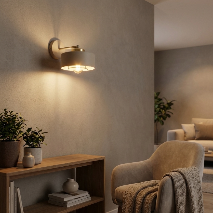Brilagi - Sienas lampa SPRING 1xE27/60W/230V bēša/zelta
