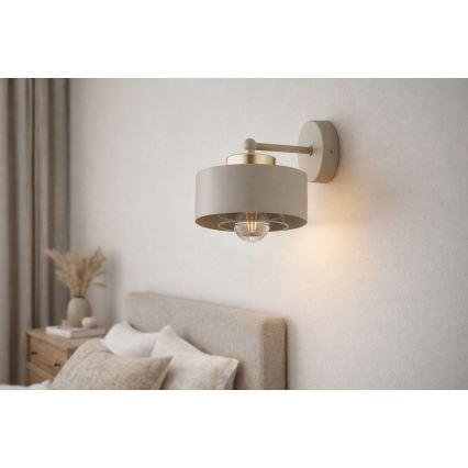Brilagi - Sienas lampa SPRING 1xE27/60W/230V bēša/zelta