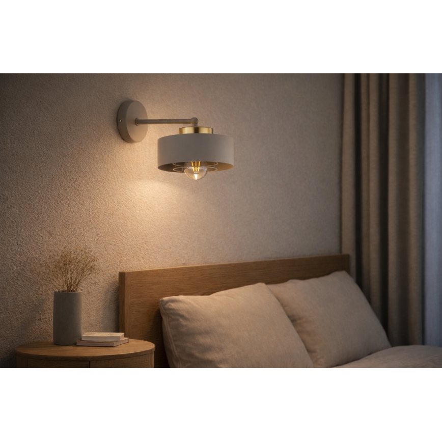 Brilagi - Sienas lampa SPRING 1xE27/60W/230V bēša/zelta