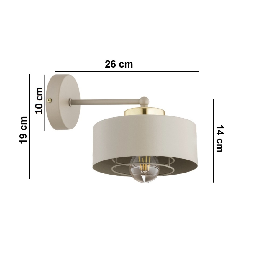 Brilagi - Sienas lampa SPRING 1xE27/60W/230V bēša/zelta
