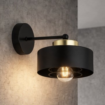 Brilagi - Sienas lampa SPRING 1xE27/60W/230V melna/zelta