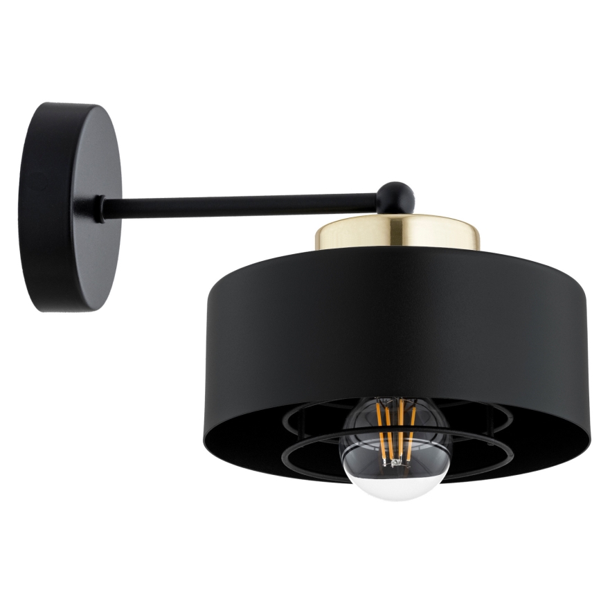 Brilagi - Sienas lampa SPRING 1xE27/60W/230V melna/zelta