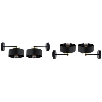 Brilagi - Sienas lampa SPRING 1xE27/60W/230V melna/zelta