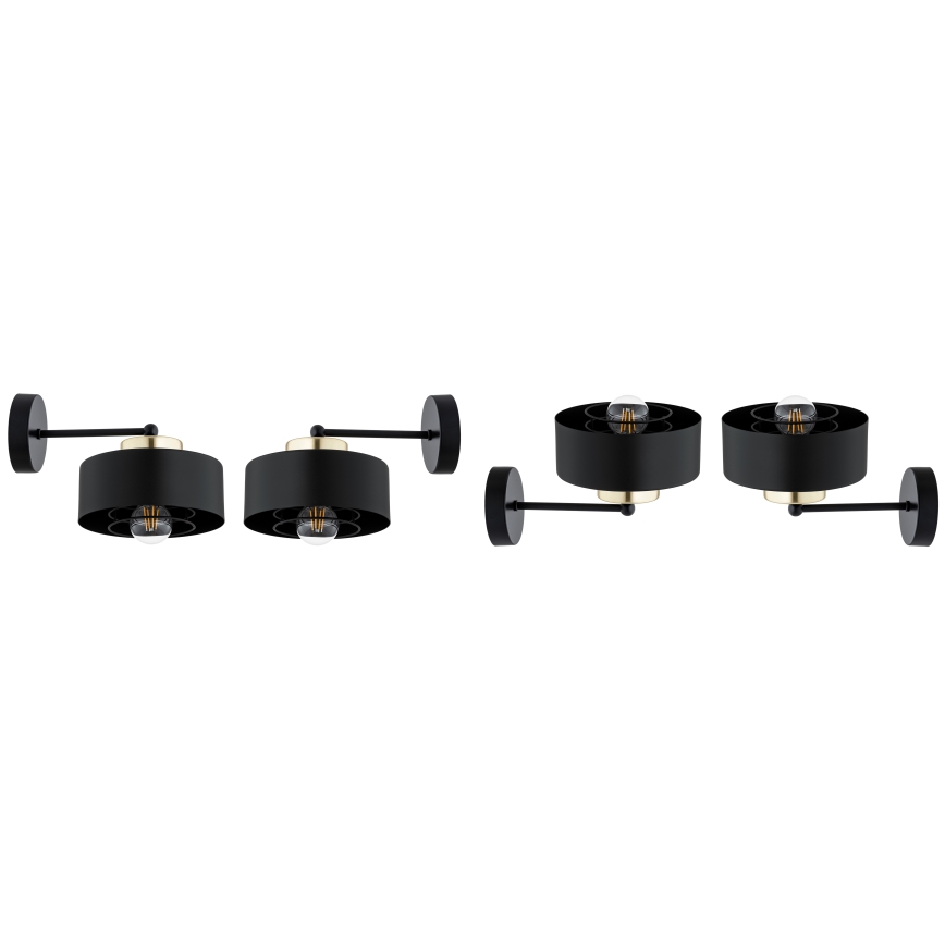 Brilagi - Sienas lampa SPRING 1xE27/60W/230V melna/zelta
