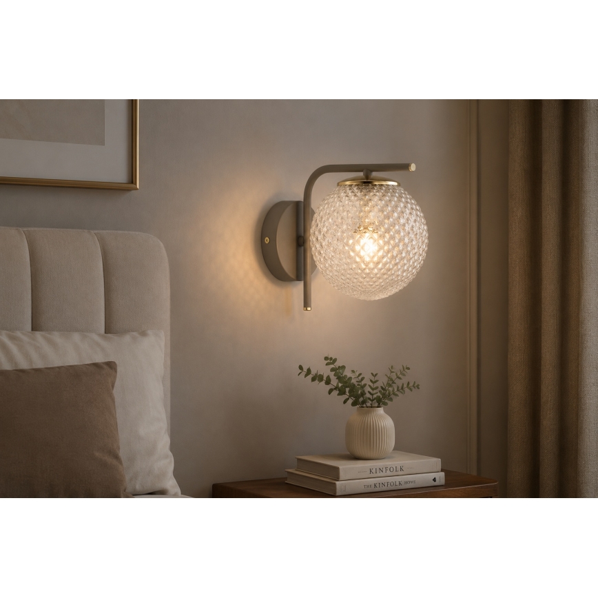 BRILAGI - Sienas lampa STELLA 1xE27/60W/230V bēša/zelta