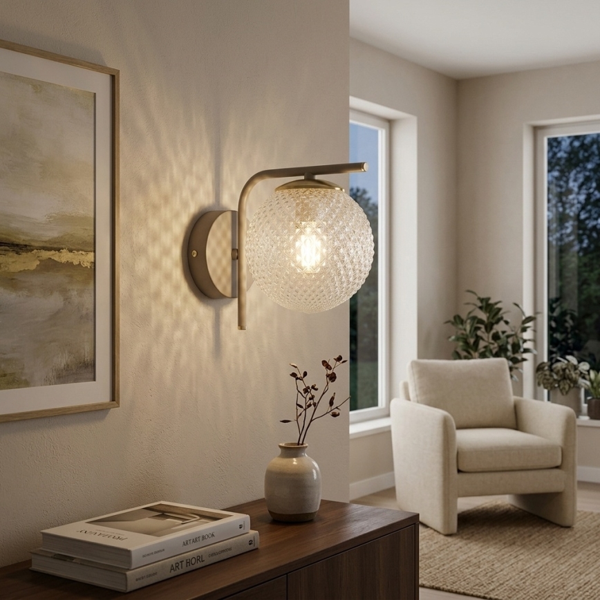 BRILAGI - Sienas lampa STELLA 1xE27/60W/230V bēša/zelta