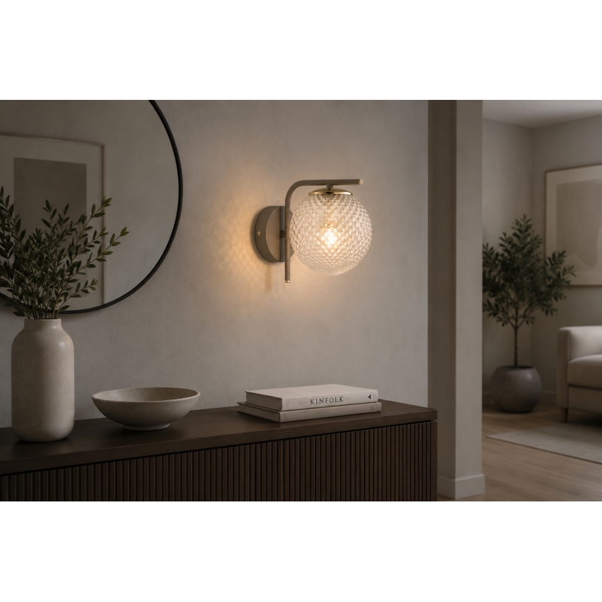 BRILAGI - Sienas lampa STELLA 1xE27/60W/230V bēša/zelta