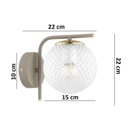 BRILAGI - Sienas lampa STELLA 1xE27/60W/230V bēša/zelta