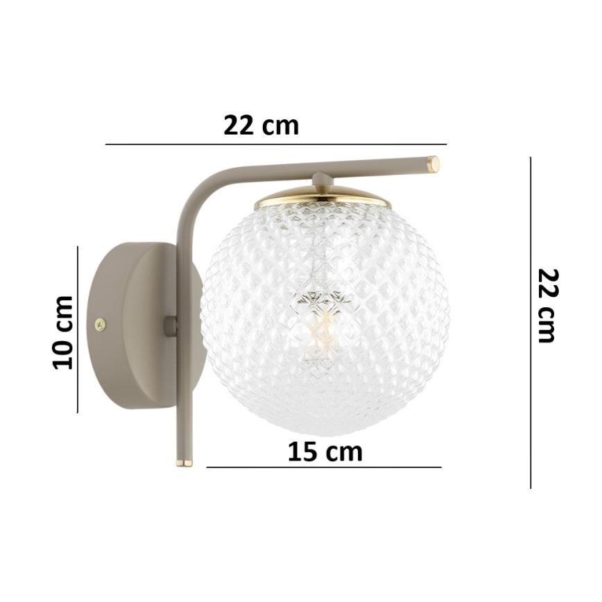 BRILAGI - Sienas lampa STELLA 1xE27/60W/230V bēša/zelta