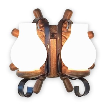 Brilagi - Sienas lampa TIMONA 2xE14/40W/230V dižskābardis/rieksts