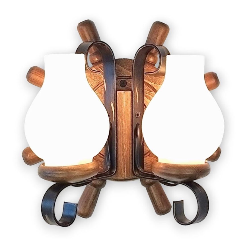 Brilagi - Sienas lampa TIMONA 2xE14/40W/230V dižskābardis/rieksts