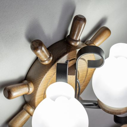 Brilagi - Sienas lampa TIMONA 2xE14/40W/230V dižskābardis/rieksts