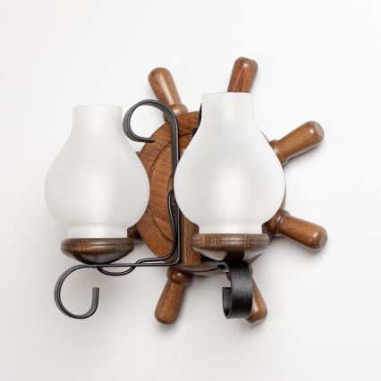 Brilagi - Sienas lampa TIMONA 2xE14/40W/230V dižskābardis/rieksts