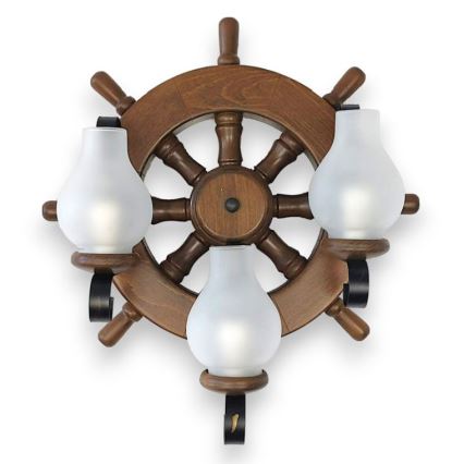 Brilagi - Sienas lampa TIMONA 3xE14/40W/230V dižskābardis/rieksts