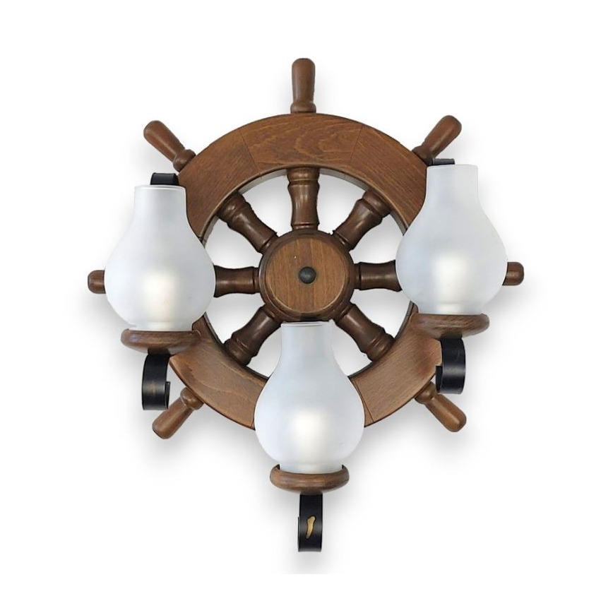 Brilagi - Sienas lampa TIMONA 3xE14/40W/230V dižskābardis/rieksts