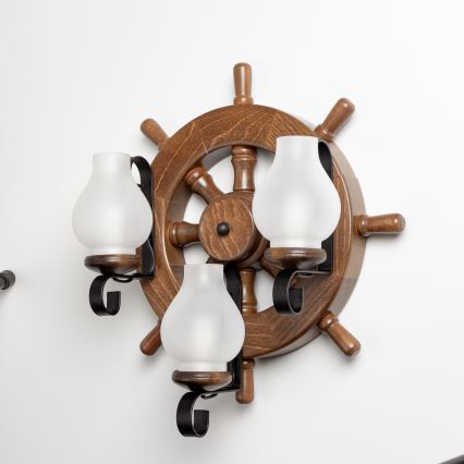 Brilagi - Sienas lampa TIMONA 3xE14/40W/230V dižskābardis/rieksts