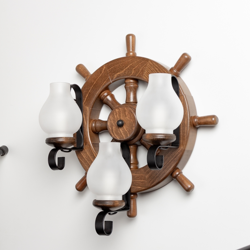 Brilagi - Sienas lampa TIMONA 3xE14/40W/230V dižskābardis/rieksts