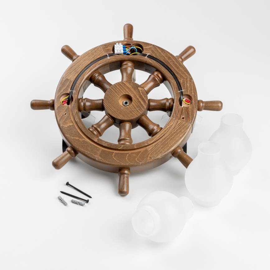 Brilagi - Sienas lampa TIMONA 3xE14/40W/230V dižskābardis/rieksts