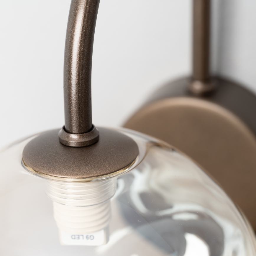 BRILAGI - Sienas lampa VULCANO 1xG9/8W/230V, bronzas/dūmakaini bēšas krāsas