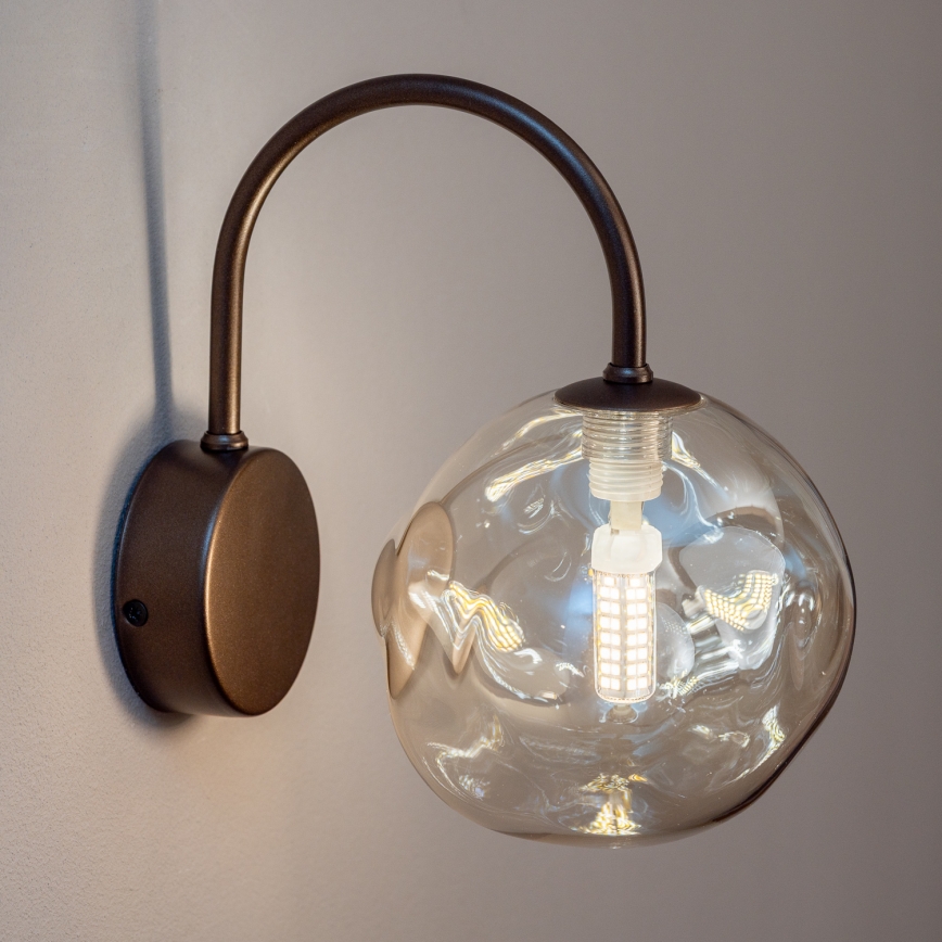 BRILAGI - Sienas lampa VULCANO 1xG9/8W/230V, bronzas/dūmakaini bēšas krāsas