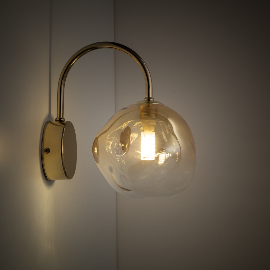 Brilagi - Sienas lampa VULCANO 1xG9/8W/230V zelta/dūmota bēša